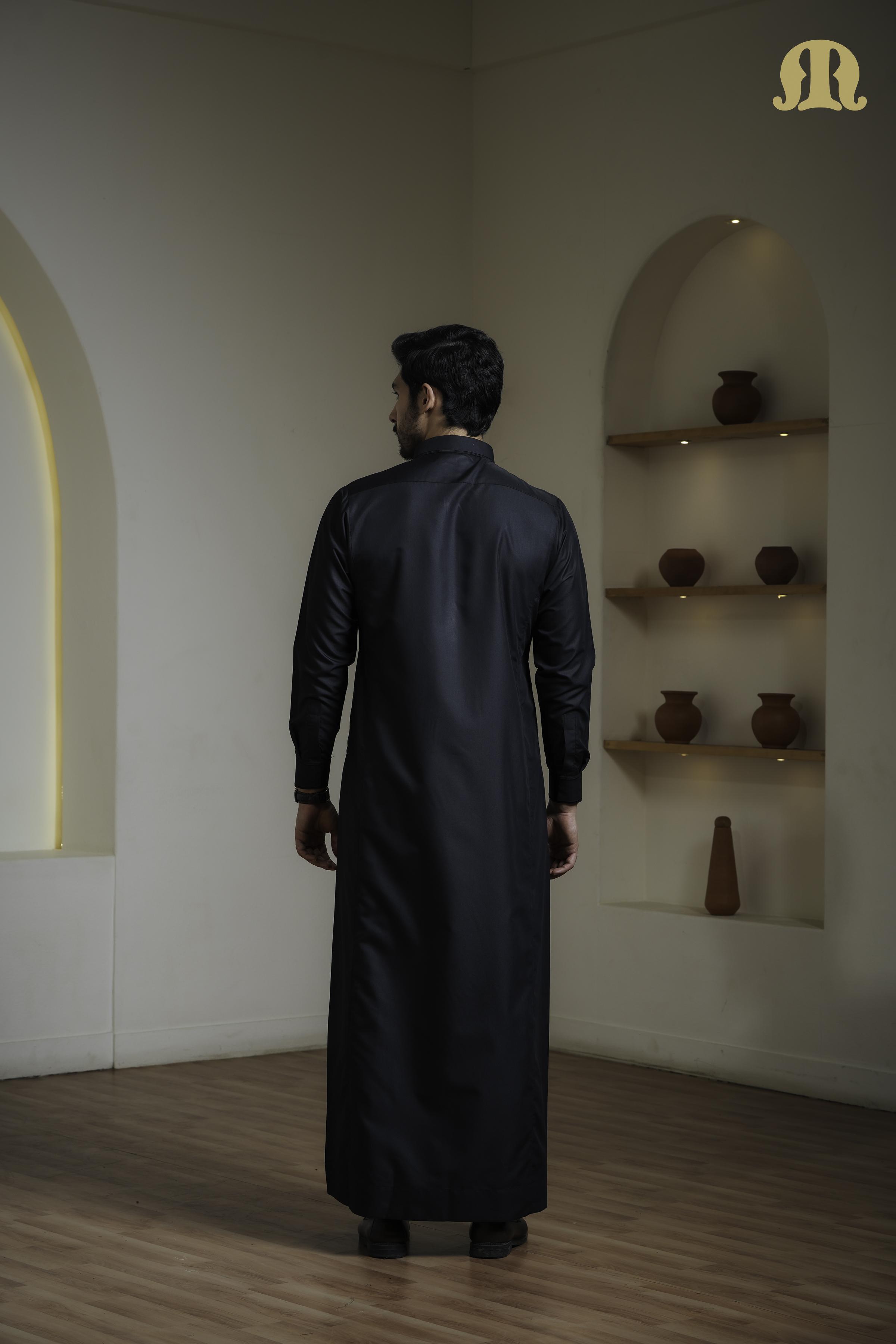 Iraf Embroidered Qatari Gold Thobe Mens